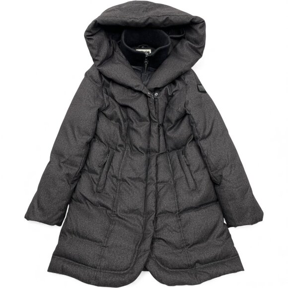 Oli Montreal Hooded Black Down Winter Coat Jacket Parka Women's Medium - Picture 1 of 12
